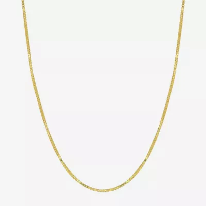Made in Italy Womens 18K Gold 16 Inch Box Chain Necklace