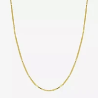 Made in Italy Womens 18K Gold 16 Inch Box Chain Necklace