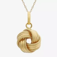 Made in Italy Womens 14K Gold Knot 18 Inch Pendant Necklace