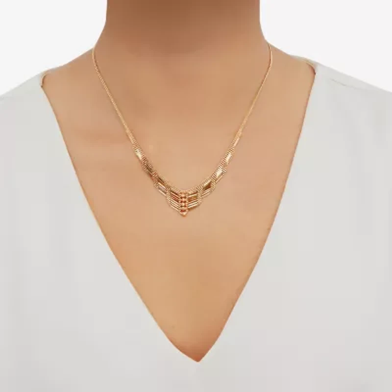 Womens 14K Gold 17 Inch Beaded Necklace
