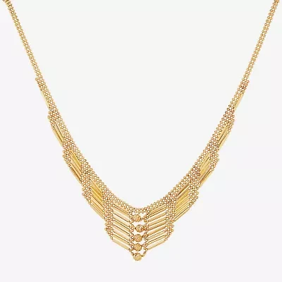 Womens 14K Gold 17 Inch Beaded Necklace