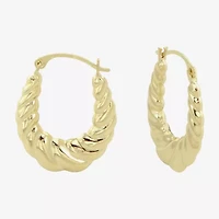 Croissant Womens 14K Gold 17mm Round Hoop Earrings