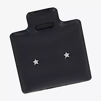 1 CT. Cubic Zirconia 10K White Gold 5mm Star Stud Earrings