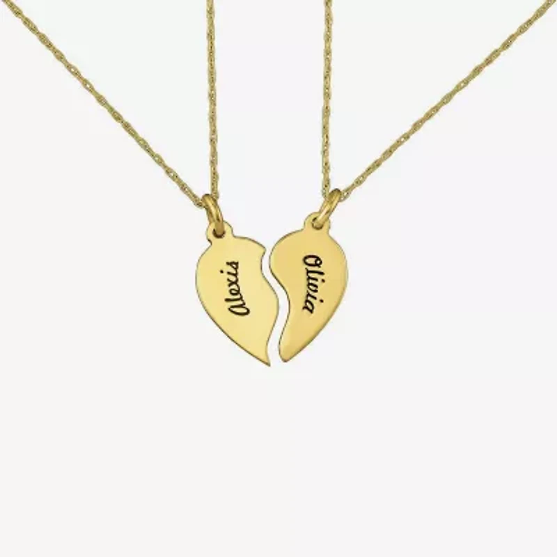 Personalized 2-pc. Best Friends Half-Heart Pendant Necklace Set