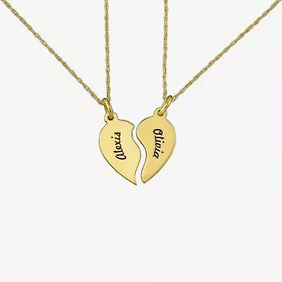 Personalized 2-pc. Best Friends Half-Heart Pendant Necklace Set