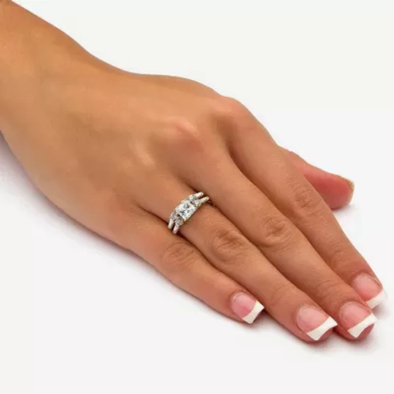 DiamonArt® Womens 2 1/2 CT. T.W. White Cubic Zirconia 10K Gold Bridal Set