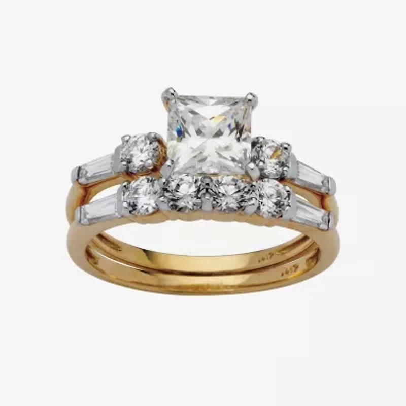 DiamonArt® Womens 2 1/2 CT. T.W. White Cubic Zirconia 10K Gold Bridal Set