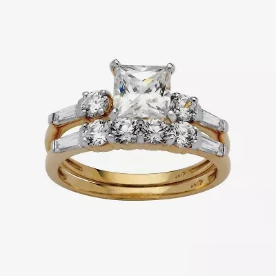 DiamonArt® Womens 2 1/2 CT. T.W. White Cubic Zirconia 10K Gold Bridal Set