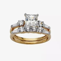 DiamonArt® Womens 2 1/2 CT. T.W. White Cubic Zirconia 10K Gold Bridal Set