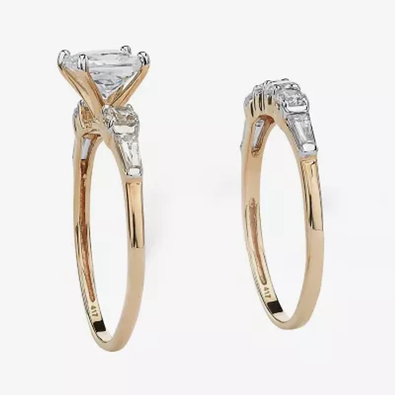 DiamonArt® Womens 2 1/2 CT. T.W. White Cubic Zirconia 10K Gold Bridal Set