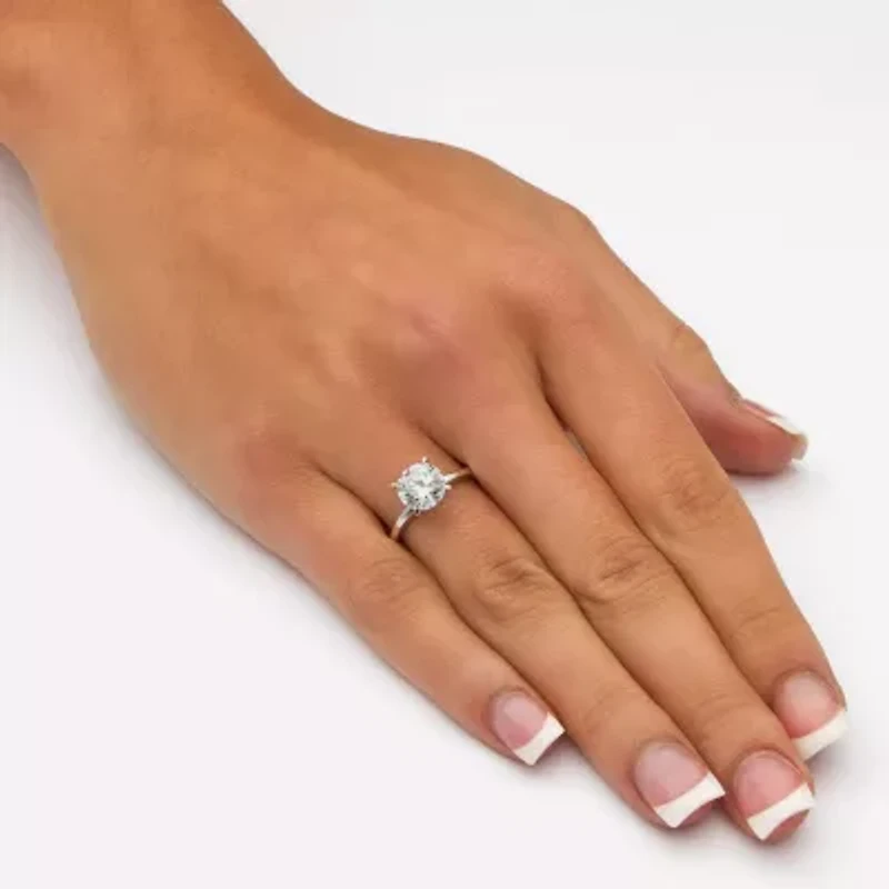 DiamonArt® Womens CT. T.W. White Cubic Zirconia 10K Gold Engagement Ring