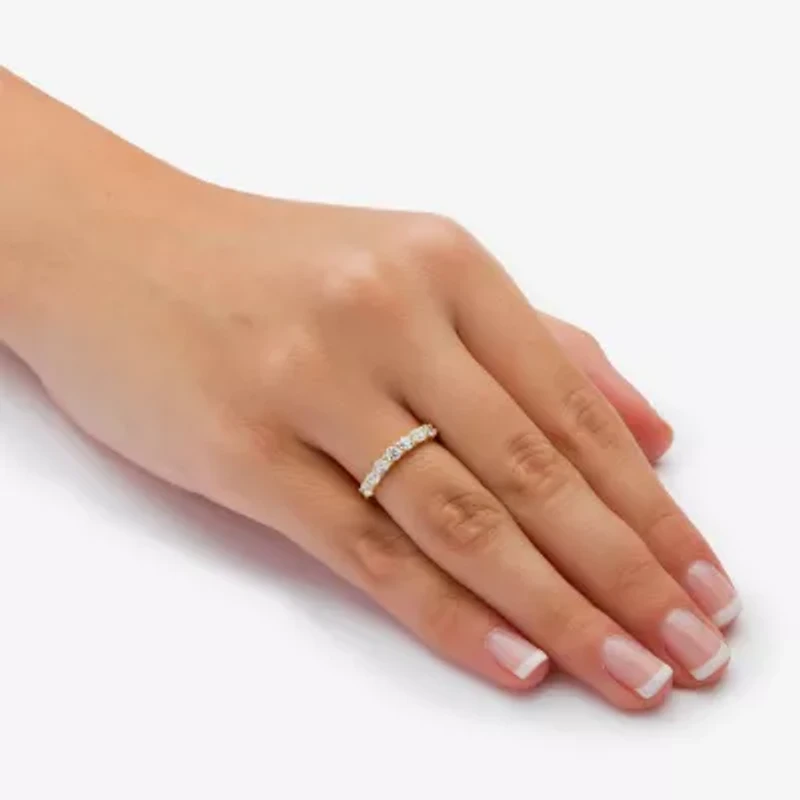 DiamonArt® 2MM 3/4 CT. T.W. White Cubic Zirconia 10K Gold Band