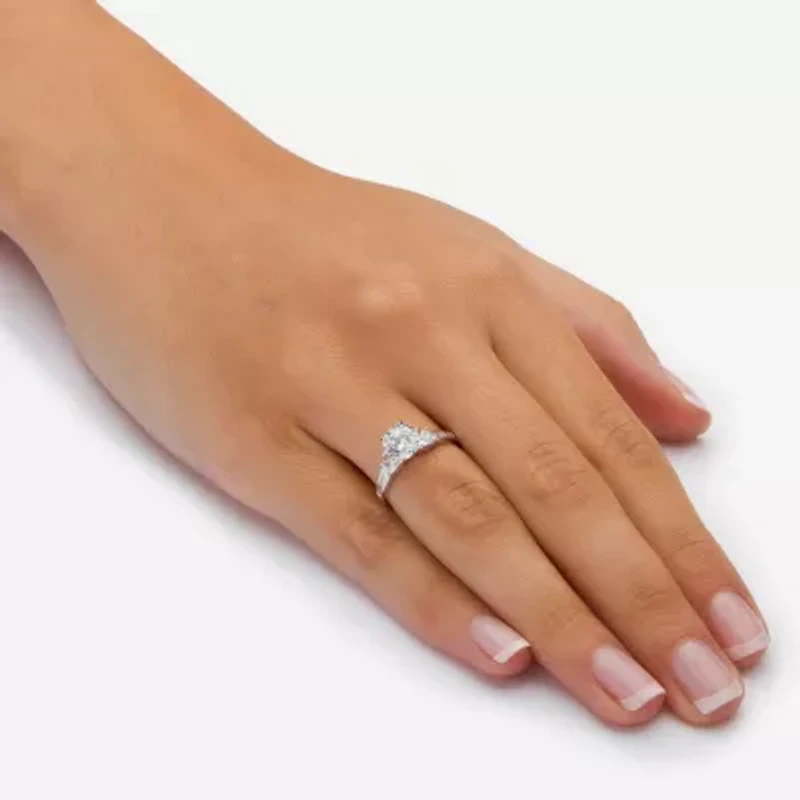 DiamonArt® Womens 1 / CT. T.W. White Cubic Zirconia 10K Gold Engagement Ring