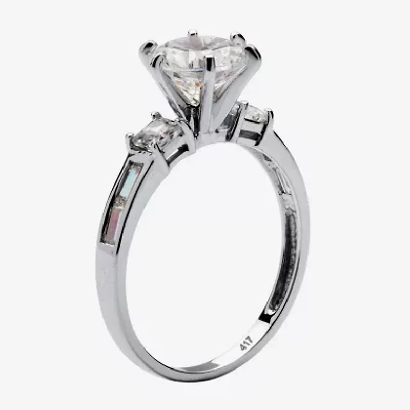 DiamonArt® Womens 1 / CT. T.W. White Cubic Zirconia 10K Gold Engagement Ring