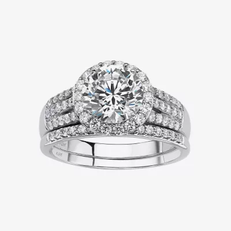 DiamonArt® Womens 1 / CT. T.W. White Cubic Zirconia 10K Gold Bridal Set