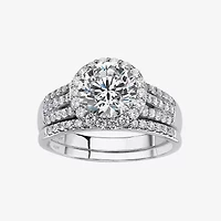 DiamonArt® Womens 1 / CT. T.W. White Cubic Zirconia 10K Gold Bridal Set