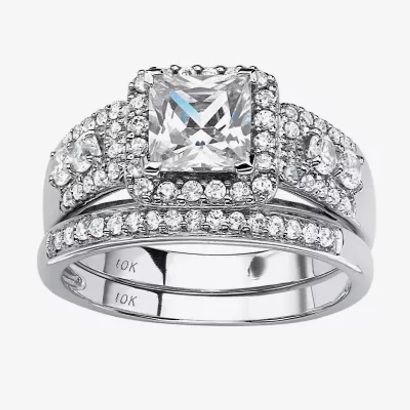 DiamonArt® Womens 1 7/8 CT. T.W. White Cubic Zirconia 10K Gold Bridal Set