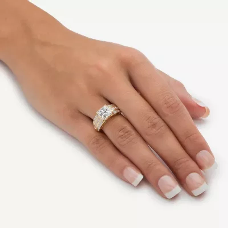 DiamonArt® Womens 2 3/4 CT. T.W. White Cubic Zirconia 10K Gold Engagement Ring