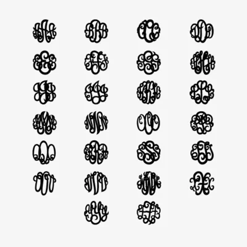 Personalized Sterling Silver 25mm Monogram Necklace