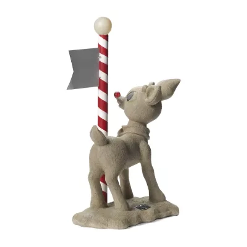 Roman 24" Solar Rudolph Statue Christmas Tabletop Decor