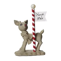 Roman 24" Solar Rudolph Statue Christmas Tabletop Decor
