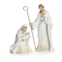 Roman 11.5" White And Gold 9-pc. Nativity Set