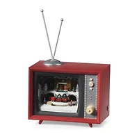 Roman 5" Led Tv North Pole Plays Music Christmas Tabletop Decor
