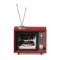Roman 5" Led Tv North Pole Plays Music Christmas Tabletop Decor