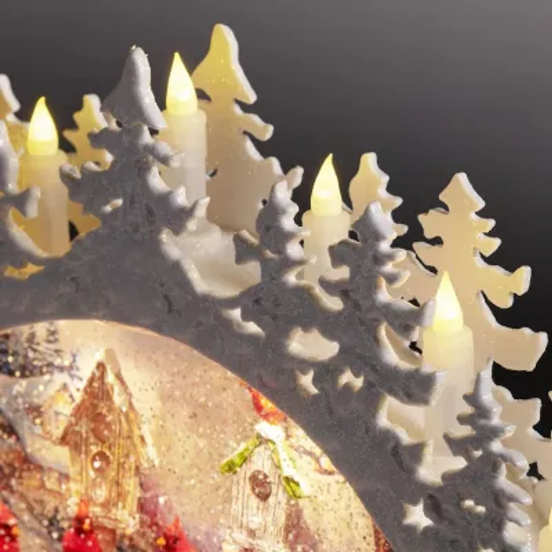 Roman 9" Led Swirl Arch Cardinals Christmas Tabletop Decor