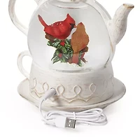 Roman 8" Led Swirl Teapot Christmas Tabletop Decor