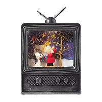 Roman 9" Led Swirl Tv Snoopy Plays Music Christmas Tabletop Decor