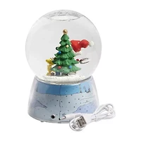 Roman 6.5" Led Swirl Plays Music Peanuts Snoopy Christmas Tabletop Decor
