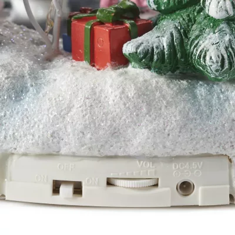 Roman 9" Led Skatepond Plays Music Peanuts Christmas Tabletop Decor