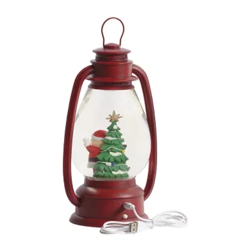 Roman 10" Led Swirl Rudolph Lantern Christmas Tabletop Decor