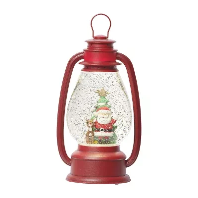 Roman 10" Led Swirl Rudolph Lantern Christmas Tabletop Decor