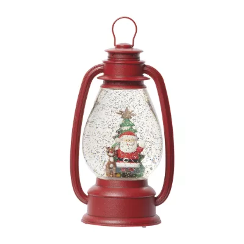 Roman 10" Led Swirl Rudolph Lantern Christmas Tabletop Decor
