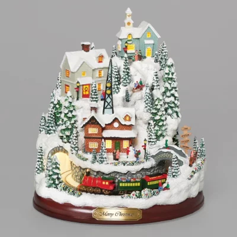 Roman 9" Lighted Mountain Plays Music Christmas Tabletop Decor