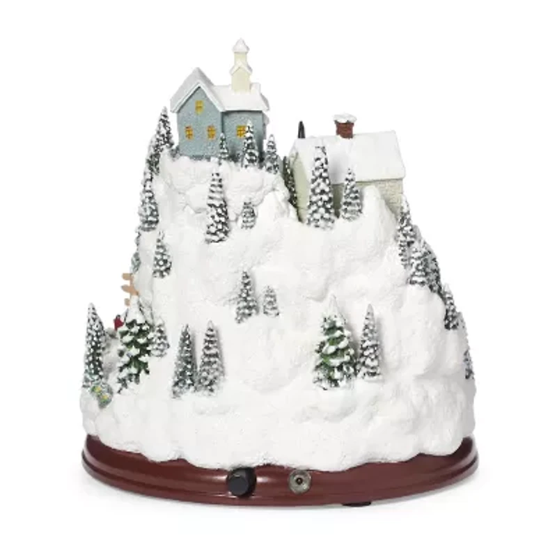 Roman 9" Lighted Mountain Plays Music Christmas Tabletop Decor