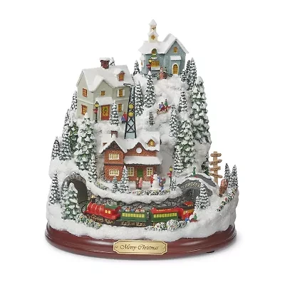 Roman 9" Lighted Mountain Plays Music Christmas Tabletop Decor