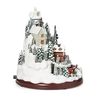 Roman 9" Lighted Mountain Plays Music Christmas Tabletop Decor