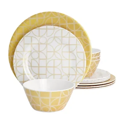 Gibson Summer Bloom 12-pc. Melamine Dinnerware Set