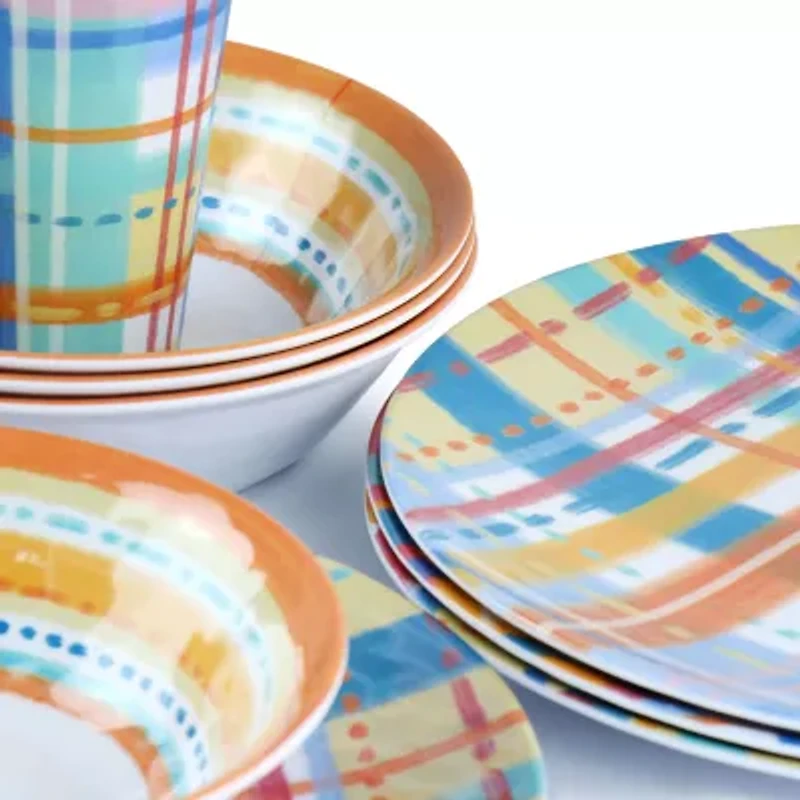 Gibson Laurie Gates California Designs Casablanca12-pc. Melamine Dinnerware Set
