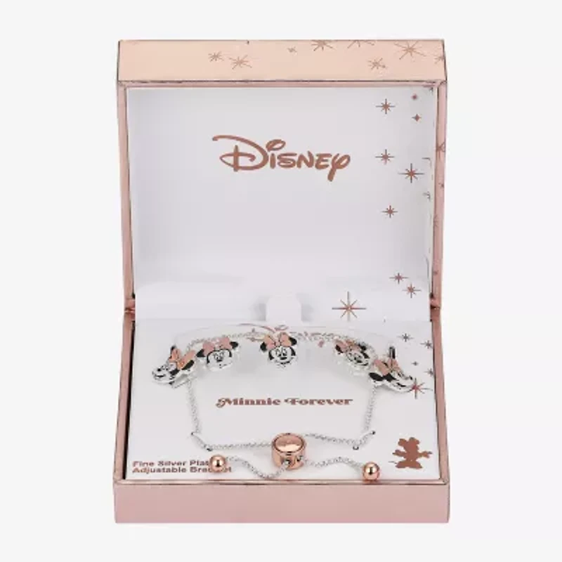 Disney Classics Charm Womens Mickey Mouse Minnie Mouse Bolo Bracelet