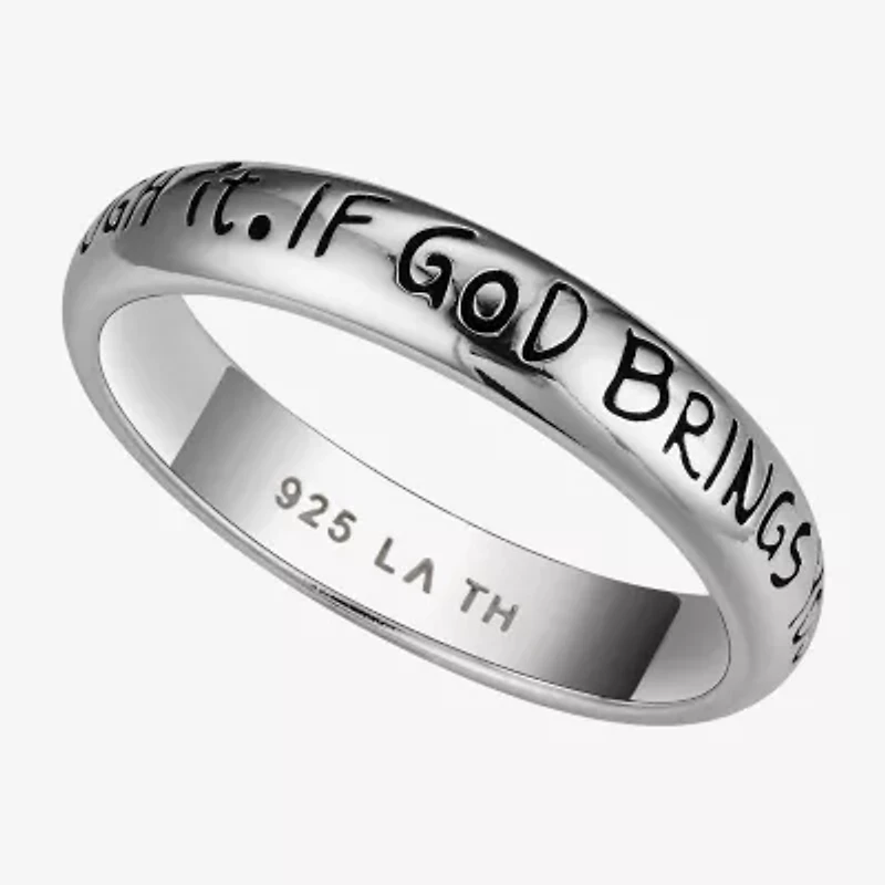 Footnotes Faith Womens 4MM Sterling Silver Band