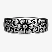 Footnotes Filigree Womens 7MM Sterling Silver Flower Band