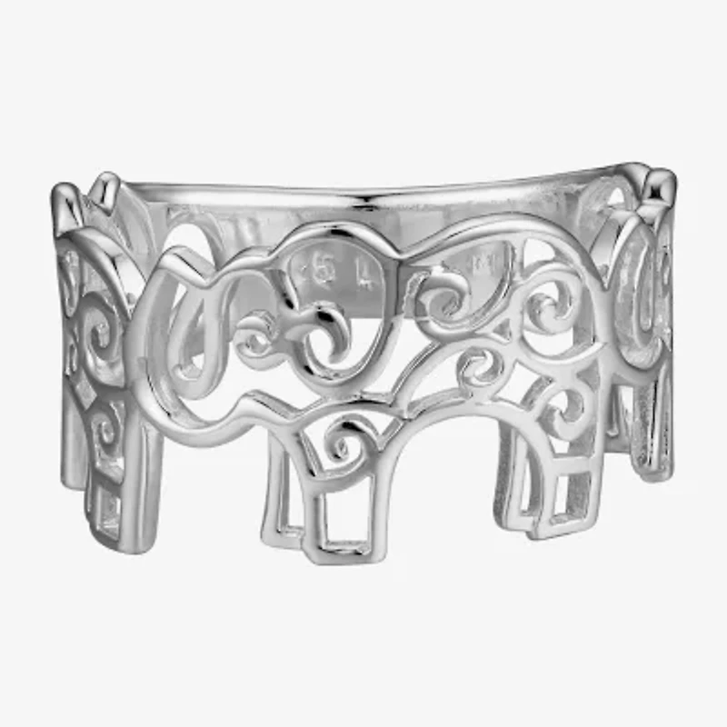 Footnotes Filigree Luck Elephant Womens 11M Sterling Silver Band