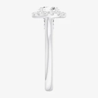 (G-H/SI1-SI2) Womens 1 CT. T.W. Lab Grown White Diamond 10K Gold Oval Halo Engagement Ring