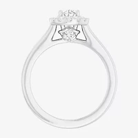 (G-H/SI1-SI2) Womens 1 CT. T.W. Lab Grown White Diamond 10K Gold Oval Halo Engagement Ring