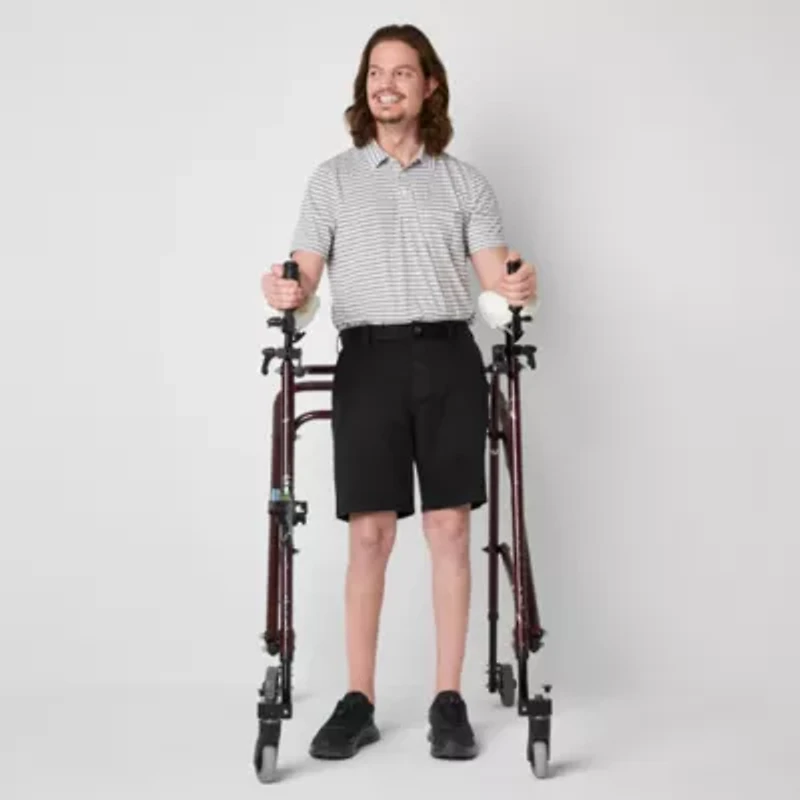 St. John's Bay Dexterity Mens 10" Mid Rise Adaptive Stretch Fabric Adjustable Features Easy-on + Easy-off Chino Short