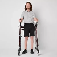 St. John's Bay Dexterity Mens 10" Mid Rise Adaptive Stretch Fabric Adjustable Features Easy-on + Easy-off Chino Short
